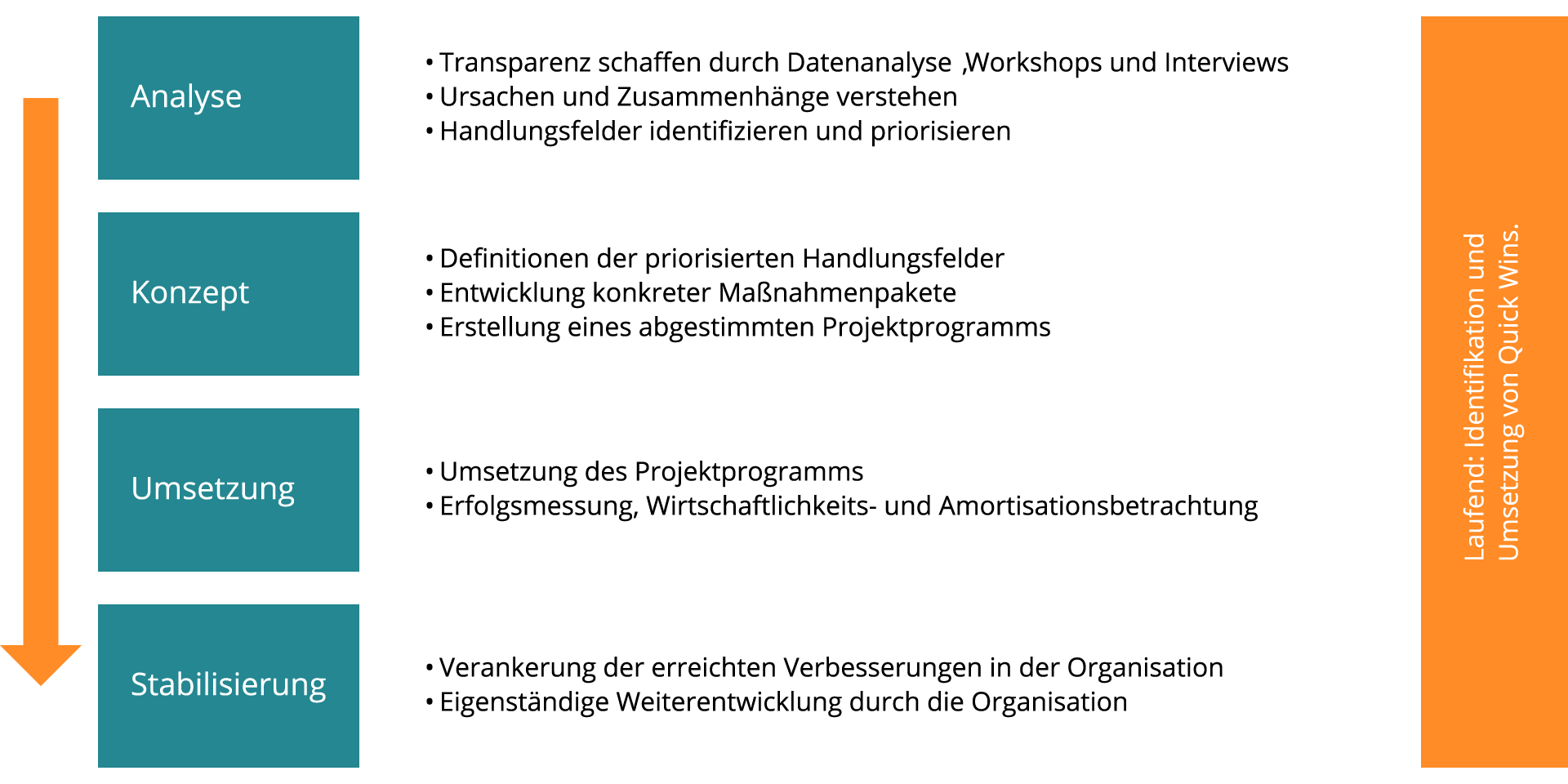 Analyse | Konzept | Umsetzung | Stabilisierung